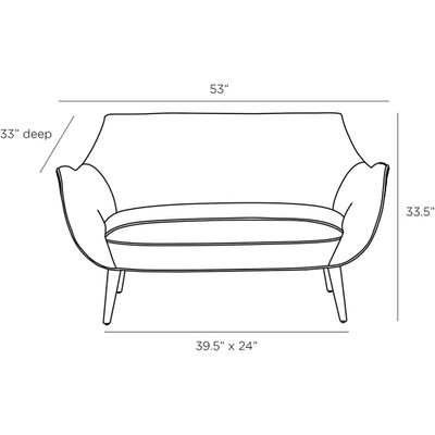 Arteriors Leandro Settee Marigold Velvet Grey Ash