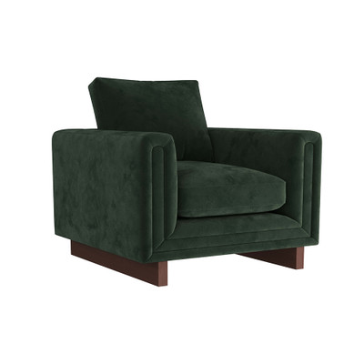 Arteriors Lovell Chair Forest Velvet Dark Walnut