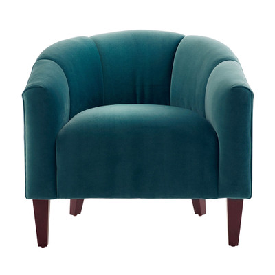 Arteriors Misha Accent Chair Peacock Velvet Dark Walnut