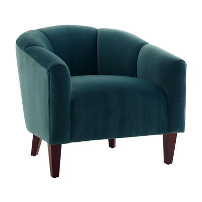 Arteriors Misha Accent Chair Peacock Velvet Dark Walnut