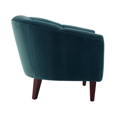 Arteriors Misha Accent Chair Peacock Velvet Dark Walnut