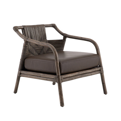 Arteriors Newton Lounge Chair - Coal Leather (Closeout)