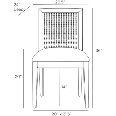 Arteriors Palmer Dining Chair - White Muslin