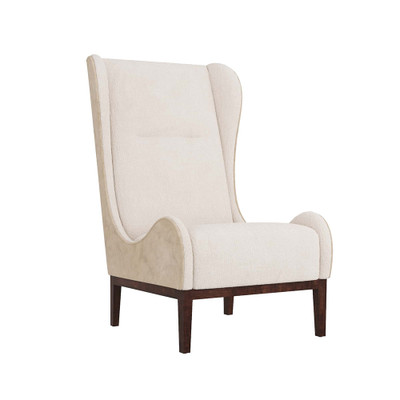 Arteriors Pierce Wing Chair Stone Boucle Dark Walnut