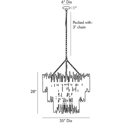 Arteriors Prescott Three Tiered Chandelier