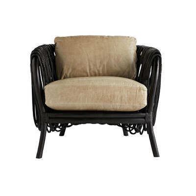 Arteriors Strata Lounge Chair - Oyster Leather - Black