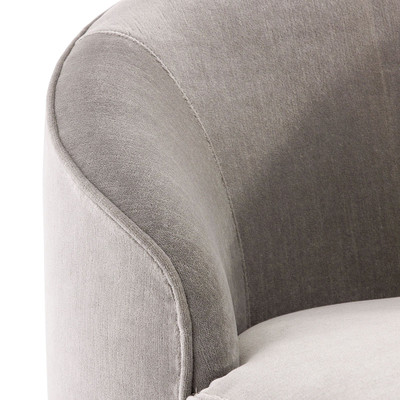 Arteriors Turner Chaise Sharkskin Velvet Grey Ash Right Arm