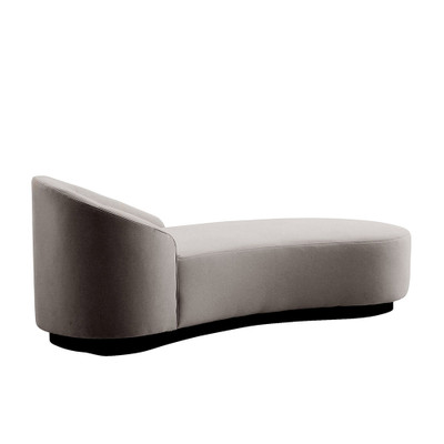 Arteriors Turner Chaise Sharkskin Velvet Grey Ash Right Arm