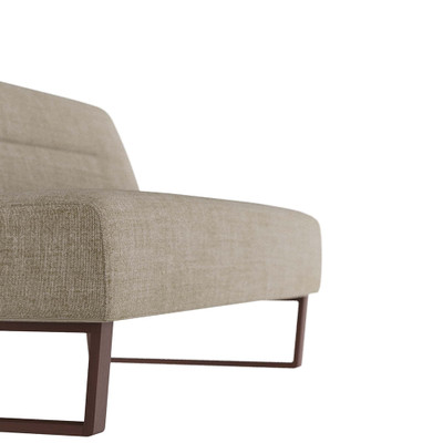 Arteriors Valeswood Settee Pebble Linen Dark Walnut