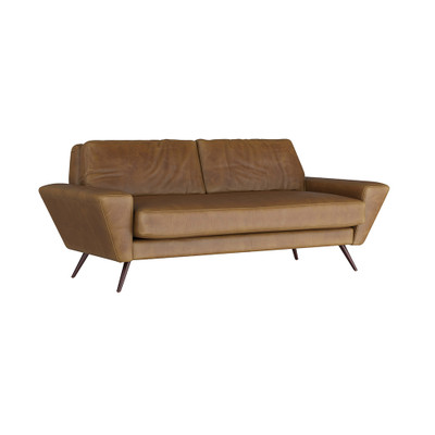 Arteriors Vidara Sofa Butterscotch Leather Dark Walnut