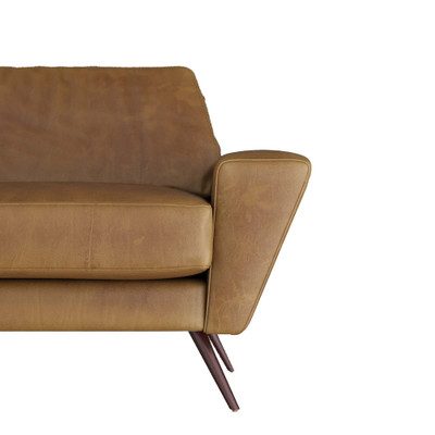 Arteriors Vidara Sofa Butterscotch Leather Dark Walnut