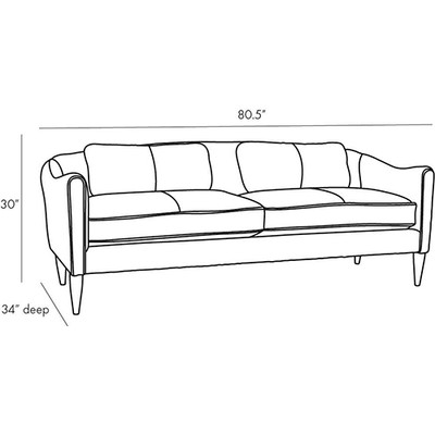 Arteriors Vincent Sofa Butterscotch Leather Dark Walnut