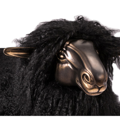 Interlude Home Leon Sheep Sculpture - Black