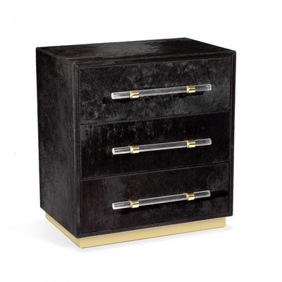 Interlude Home Cassian 3 Drawer Chest - Black/ Brass