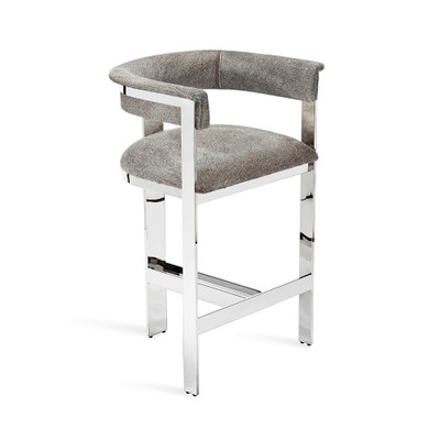 Interlude Home Darcy Hide Counter Stool - Nickel