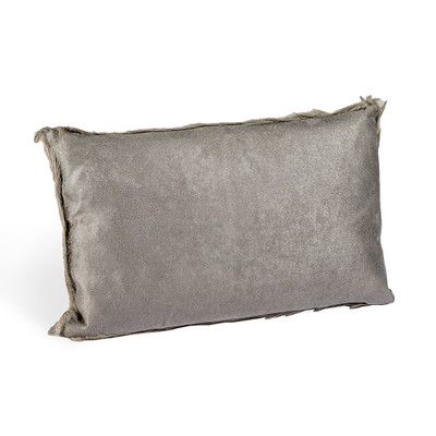 Interlude Home Goat Skin Bolster Pillow - Grey