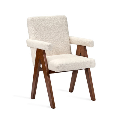 Interlude Home Julian Arm Chair - Faux Shearling