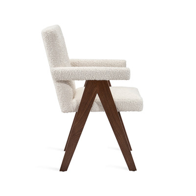 Interlude Home Julian Arm Chair - Faux Shearling