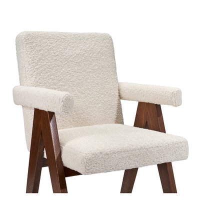 Interlude Home Julian Arm Chair - Faux Shearling