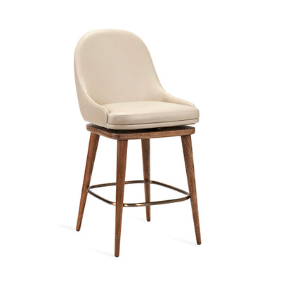 Interlude Home Harper Swivel Counter Stool - Cream