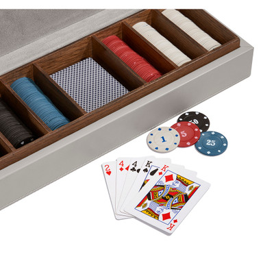 Interlude Home Tierney Poker Set - Light Grey