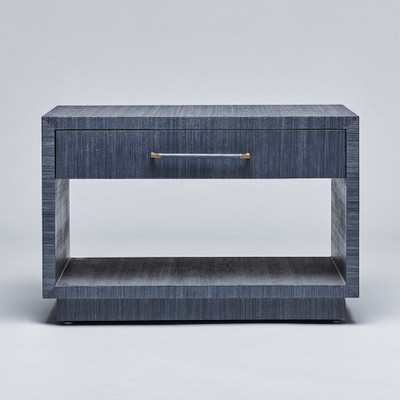 Interlude Home Taylor Low Bedside Chest - Navy