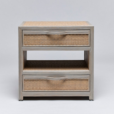 Interlude Home Melbourne Bedside Chest - Grey Wash