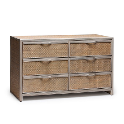 Interlude Home Melbourne 6 Drawer Chest - Grey Wash