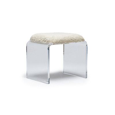 Interlude Home Mira Acrylic Stool - Almond