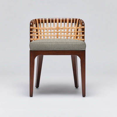 Interlude Home Palms Side Chair - Chestnut/ Straw