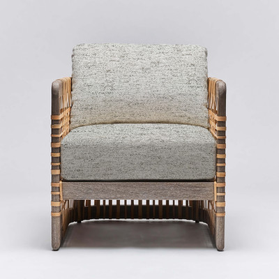 Interlude Home Palms Lounge Chair - Grey Ceruse/ Jade