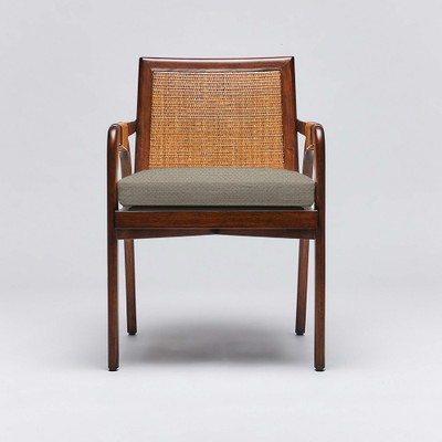 Interlude Home Delray Arm Chair - Chestnut/ Sisal