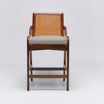 Interlude Home Delray Counter Stool - Chestnut/ Fog