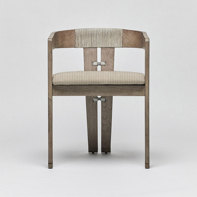 Interlude Home Maryl Iii Dining Chair - Washed Grey/ Natural Cream