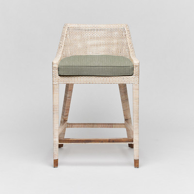 Interlude Home Boca Counter Stool - White Wash/ Fern