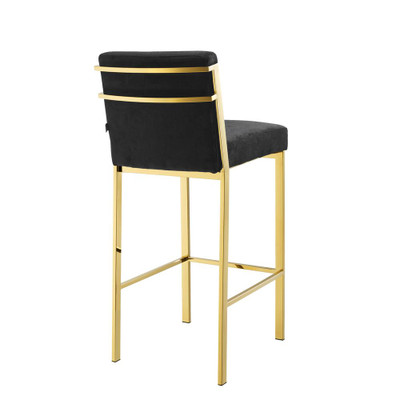 Eichholtz Scott Bar Stool - Gold Black Velvet