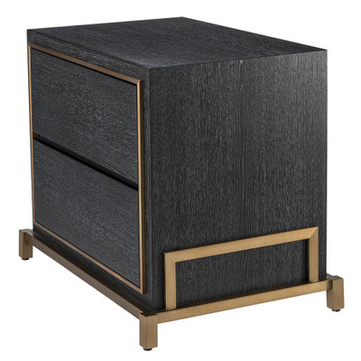 Eichholtz Hazel Bedside Table - Charcoal Grey Oak Veneer