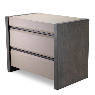 Eichholtz Meribel Bedside Table - Grey Leather Look