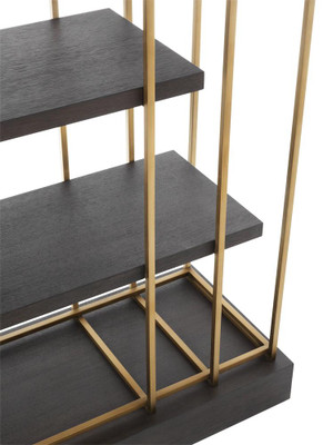 Eichholtz Ward Cabinet - Brushed Brass Mochaoak Veneer