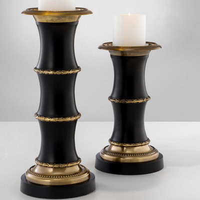 Eichholtz Mamounia Candle Holder - L Vintage Brass/Black Finis