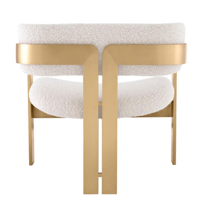 Eichholtz Donato Chair - Brushed Brass Bouclé Cream