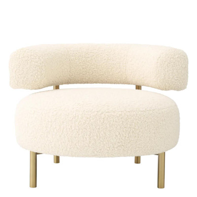 Eichholtz Thompson Chair - Faux Shearling Brushed Brass