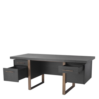 Eichholtz Canova Desk - Charcoal Grey Oak Veneer