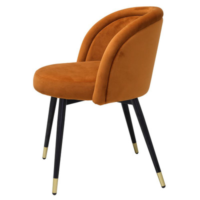 Eichholtz Chloé Dining Chair - Savona Orange Velvet - Set Of 2
