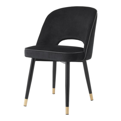 Eichholtz Cliff Dining Chair - Roche Black Velvet - Set Of 2