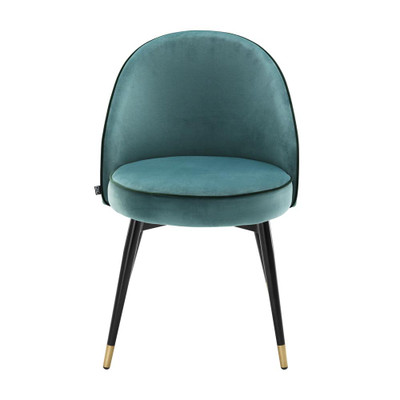 Eichholtz Cooper Dining Chair - Roche Turquoise Velvet - Set Of 2