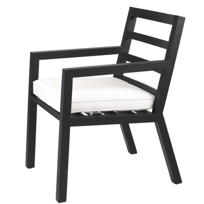 Eichholtz Delta Outdoor Dining Chair - Black Sunbrella Canvas