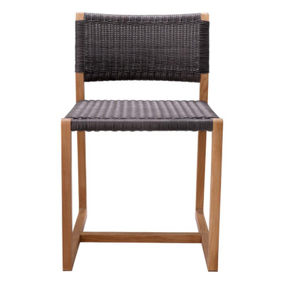 Eichholtz Griffin Outdoor Dining Chair - Natural Teak Grey Weave