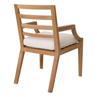 Eichholtz Hera Outdoor Dining Chair - Natural Teak Flores Off-White