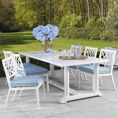 Eichholtz Bell Rive Outdoor Dining Chair - Rectangular White